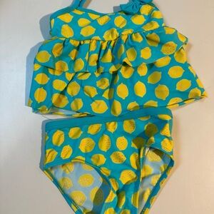 Koala Kids Vibrant Blue with Yellow Lemons Tankini